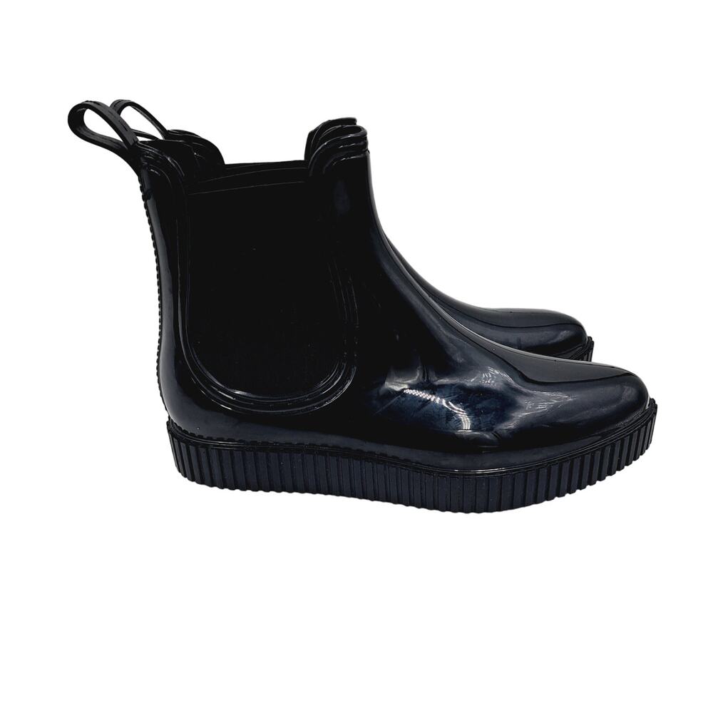 Journee Collection Womens Tru Comfort Foam Black Patent Drip Rain Water Boots 9